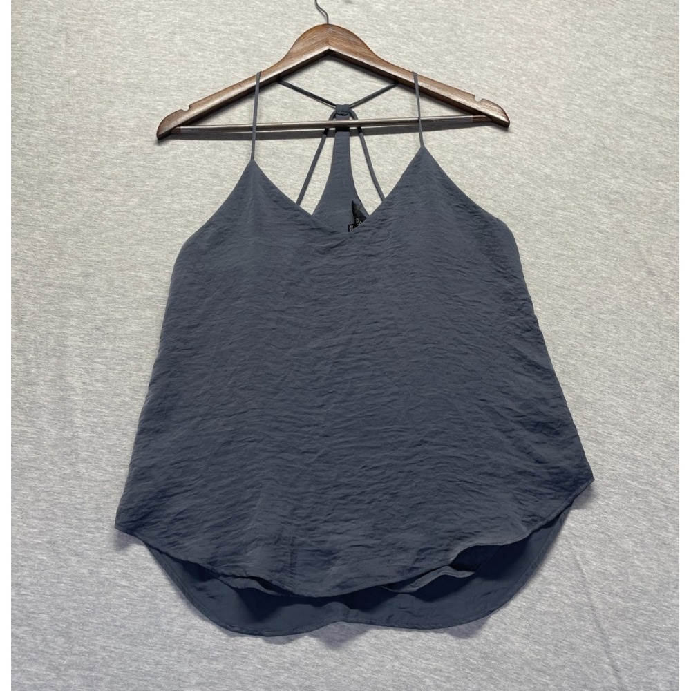 4SI3NNA Cami Tank Top Women Small Charcoal Gray V Neck Spaghetti Strap Racerback